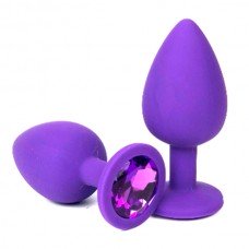 ВТУЛКА АНАЛЬНАЯ, L 80 мм D 35 мм, фиолетовое, цвет кристалла фиолетовый, силикон