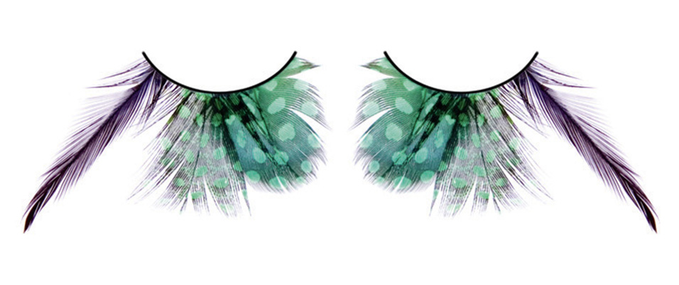 Ресницы зелёные перья