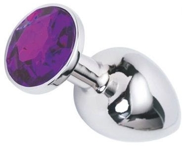 ВТУЛКА АНАЛЬНАЯ СЕРЕБРЯНАЯ, L 95 мм D 44 мм, вес 160г, цвет кристалла фиолетовый