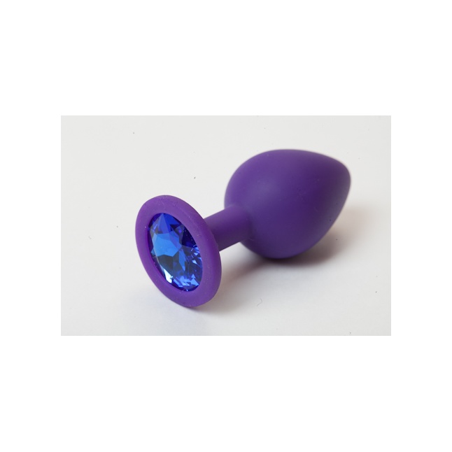 ВТУЛКА АНАЛЬНАЯ, L 74 мм D 28 мм, фиолетовый, цвет кристалла синий, силикон